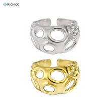 KIKICHICC-Anillos ajustables para mujer, de plata de ley 100% 925, Rock Punk de oro con agujero, joyería fina a la moda, BigParty, boda 2024 - compra barato