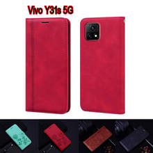 Флип-чехол для Vivo Y31s 5G кожаный чехол-книжка для Vivo Y31s Y31 S чехол для телефона защитный чехол Hoesje Etui Coque Capa Bag 2024 - купить недорого