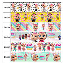 new 10yards different sizes cute cartoon dolls printed grosgrain ribbon 2024 - buy cheap