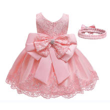 High Quality Party Dresses Newborn Baby 1st Year Birthday Dresses Christmas Cute Bow Lace Princess Girls Dress Baby Girl Clothes 2024 - buy cheap