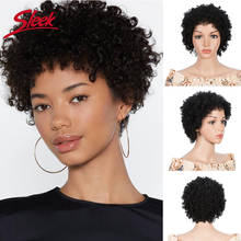 Sleek Human Hair Wigs Afro Kinky Curly Wig Short Human Hair WIgs For Women 100% Remy Brazilian Hair Curl Pixie Cut Wig Fast 2024 - buy cheap