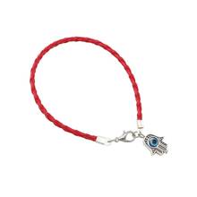 Pulsera trenzada de cuero para mujer, brazalete de Kabbalah, de mano, color rojo, A01125, 100 Uds. 2024 - compra barato