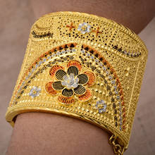 Pulseira luxuosa áfrica dubai cor dourada 24k braceletes para mulheres meninas joias de casamento africanas pulseira de noiva para mulheres 2024 - compre barato