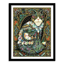 Full Square/Round Drill 5D DIY Diamond Painting "Cat & feathers" 3D Embroidery Cross Stitch  Rhinestone Home Decor Gift 2024 - buy cheap