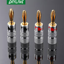 DIYLIVE-conector de cobre chapado en oro de 24K para fiebre, Conector de altavoz, Conector de 4mm, sin soldadura, 4 piezas 2024 - compra barato
