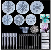 Juego de moldes de resina epoxi UV para fabricación de joyas, herramientas de fundición de silicona, copos de nieve de Navidad, moldes de fundición de resina de arcilla 2024 - compra barato