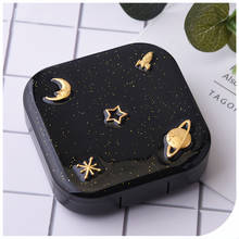 High Quality Moon Star Space Black with Mirror Contact Lens Case for Women Kit Holder Portable Contact Lenses Box 2024 - buy cheap