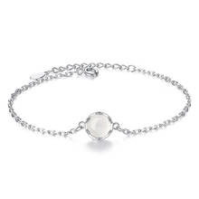 Gorgeous Round Opal Link Chain Bracelet for Women 925 Silver Bracelets with silver Charms Anniversary Gift NY433 2024 - buy cheap