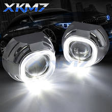 Xkm7 lente quadrada de farol dianteiro, lentes h4 h7 bi-xenon 3.0 polegadas super metal h1 led, acessório de lâmpada automotiva 2024 - compre barato