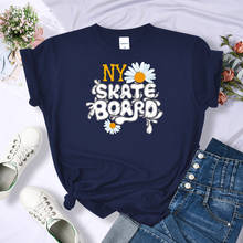 Camisetas con estampado de letras de Skate para mujer, ropa informal de moda para pareja, Vintage, Ny, nuevas 2024 - compra barato