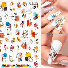 1 лист 3D наклейки для ногтей буквенный лист цветок слайдер для дизайна ногтей маникюрный клей наклейки для самостоятельного украшения лака 2024 - купить недорого