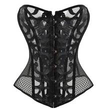 Sexy mulher jacquard laço acima desossado overbust espartilho carnaval brocado respirações trajes bustier corselet vintage gorset mais tamanho 2024 - compre barato