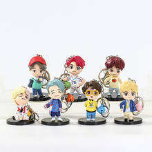 7PCS/set Bangtan Boys Groups Model Toys KPOP Star TOP Group A.R.M.Y PVC Keychain Action Figures Keyring Bt Kid for gift 2024 - buy cheap