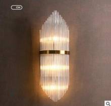 Simple post-modern living room TV wall wall lamp luxury atmosphere bedroom bedside lamp luxury metal channel lamp 2024 - buy cheap