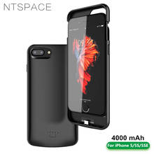 Чехол для зарядного устройства NTSPACE, 4000 мАч, для iPhone 5, 5s, 5c, 5SE, портативный резервный аккумулятор, чехол для аккумулятора 2024 - купить недорого