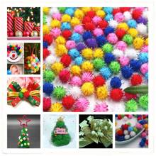 Bolas de pompón de poliéster para manualidades, hilo dorado esponjoso, bricolaje, decoración de Navidad y boda, accesorios de ropa hechos a mano, 10mm, 100 Uds. 2024 - compra barato