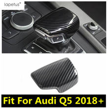 Lapetus Accessories Fit For Audi Q5 2018 - 2022 Gear Head Shift Knob Handle Frame Molding Cover Kit Trim / ABS Carbon Fiber Look 2024 - buy cheap