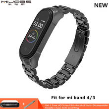 Mijobs Mi band 4 Strap Metal Bracelet for Xiaomi Mi Band 4 Strap Screwless Stainless Steel MiBand 4 Wrist Band Smart Wristband 2024 - buy cheap