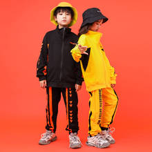 Crianças t camisa calça roupas de dança hip hop trajes para meninas meninos jazz dança de salão de baile crianças dancewear festa roupas palco lj 2024 - compre barato