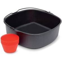 Air Fryer Non-Stick Baking Pan for  Airfryer,Power Airfryer,Silicone Oven Mitts Air Fryer Accessories 7Inch 2024 - buy cheap