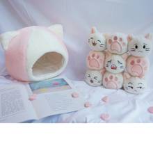 30cm Cute 9 Pcs Cat/Cat Claw Plush Toys Cat Nest Stuffed Pillow Doll Sofa Pillow Pet House Baby Toy for Kid Party Birthday Gift 2024 - buy cheap
