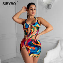 Sibybo-vestido de verão feminino, sem mangas, estampa sensual, com decote em v, moda praia, para festa 2021 2024 - compre barato
