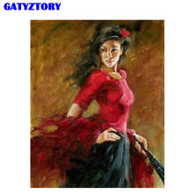 GATYZTORY-Cuadro con marco para pintar por números, lienzo acrílico para mujer, pintado a mano, arte para decoración del hogar 2024 - compra barato