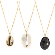 bohemian boho crystal shell necklace women puka cowry shell necklace pendants 2024 - buy cheap