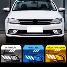 1 Pair For Volkswagen VW Jetta Sagitar MK6 2015 2016 2017 2018 Car LED DRL Daytime Running Light Daylight Streamer Turn Signal 2024 - buy cheap