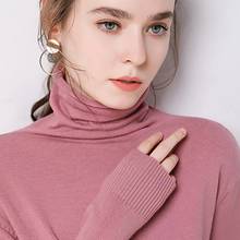 AECU Stretch Women Cashmere Sweaters Turtleneck Pullovers Soft Long Sleeve Slim-fit Knitting Solid Shirt 2021 Autumn Winter 2024 - buy cheap