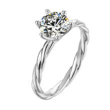925 Silver Diamond D Color Moissanite Ring Luxury Brilliant Cut VVS1 Cute Twist Vine Round Geometric Moissanite Engagement Rings 2024 - buy cheap