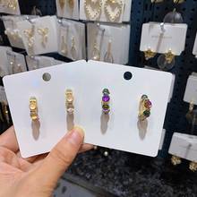 MENGJIQIAO-pendientes de aro de cristal transparente para mujer y niña, joyería bonita, moda coreana 2024 - compra barato