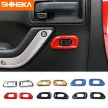 SHINEKA-Interruptor de bloqueo de manija de puerta Interior de coche, pegatinas de cubierta de decoración, accesorios para Jeep Wrangler JK 2011-2017, estilo 2024 - compra barato