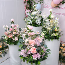 Customize artificial flower centerpieces ball flower row garland wreath decor home wedding road lead corner flower 40cm diameter 2024 - buy cheap