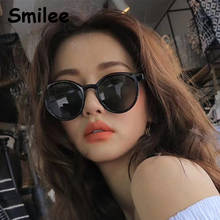 Óculos de sol pequenos do vintage para a moda feminina 2021 luxo estilo coreano preto escuro redondo óculos de sol bonito na moda marca tons glasse 2024 - compre barato
