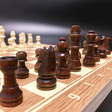 Conjunto 3 em 1 de xadrez para viagem, conjunto de peças de madeira com gamão, damas e xadrez 2024 - compre barato