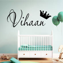 Adesivo de nome da muyupedahua para decoração de salas dos bebês nurserys, adesivo de decalque para parede 2024 - compre barato