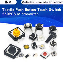 Hnv 250 pces 10 tipos tátil interruptor de botão de controle remoto do carro chaves botão toque microswitch 2024 - compre barato