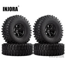 INJORA 4Pcs 1.9" Beadlock Wheel Rim & 1.9 Rubber Tires Set for 1/10 RC Crawler Axial SCX10 90046 RC Car Parts 2024 - buy cheap