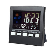 Higrómetro para interior del hogar, termómetro, medidor de temperatura de humedad, reloj despertador Digital LCD con retroiluminación, Control de sonido 2024 - compra barato