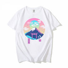 Japanese Ukiyoe style t-shirt homme casual Harajuku short sleeve t shirt men Fuji Wave tshirt unisex streetwear 2024 - buy cheap