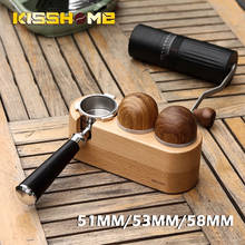 51mm/53mm/58mm Coffee Filter Tamper Holder Walnut Wood Espresso Distributor Mat Stand Support Base Rack Cafe Coffee Accessorie 2024 - buy cheap