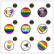Broche de arcoíris del orgullo Gay para hombres y mujeres, alfileres de Collar con cúpula de cristal LGBT de 20mm, joyería para amantes, regalo para Homosexual 2024 - compra barato