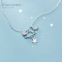 Colusiwei-collar de plata esterlina 925 para mujer, colgante de Luna y cadena con estrella, planeta, joyería fina 2024 - compra barato