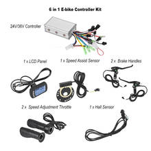 Controlador sin escobillas para bicicleta eléctrica, Kit de control con Panel LCD, ajuste de velocidad, acelerador, mangos y Sensor de asistencia de velocidad, 24V/36V 2024 - compra barato