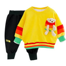 Primavera outono infantil roupas para meninas do bebê conjunto vender bem recém-nascido bebê meninos roupas camiseta + calça 2pcs terno do bebê traje 2024 - compre barato