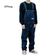 Men Denim Jumpsuits Bib Overalls High Quality Straight Leisure Loose Jeans Hip Hop Streetwear Cargo Pants Cowboy Homme Trousers 2024 - buy cheap