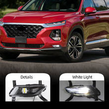 Car Flashing 1 Set For Hyundai Santa Fe SantaFe 2019 2020 LED Daytime Running Light DRL Fog Lamp Day Light Foglights 2024 - buy cheap