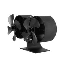 Dual Head 8 Blades Powered Stove Fan Aluminium Silent Eco-Friendly For Wood Log Burner Fireplace Fan 2024 - buy cheap