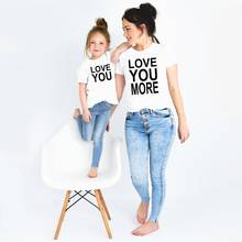 Love You & Love You More Mom and Daughter Son Shirts Mommy and Me Summer Casual Family Matching Tshirts Outfits Fashion 2024 - buy cheap